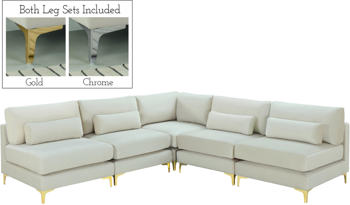 Julia Cream Velvet Modular Sectional (5 Boxes) - Royal Furniture & Gifts (MI) - Multi Location
