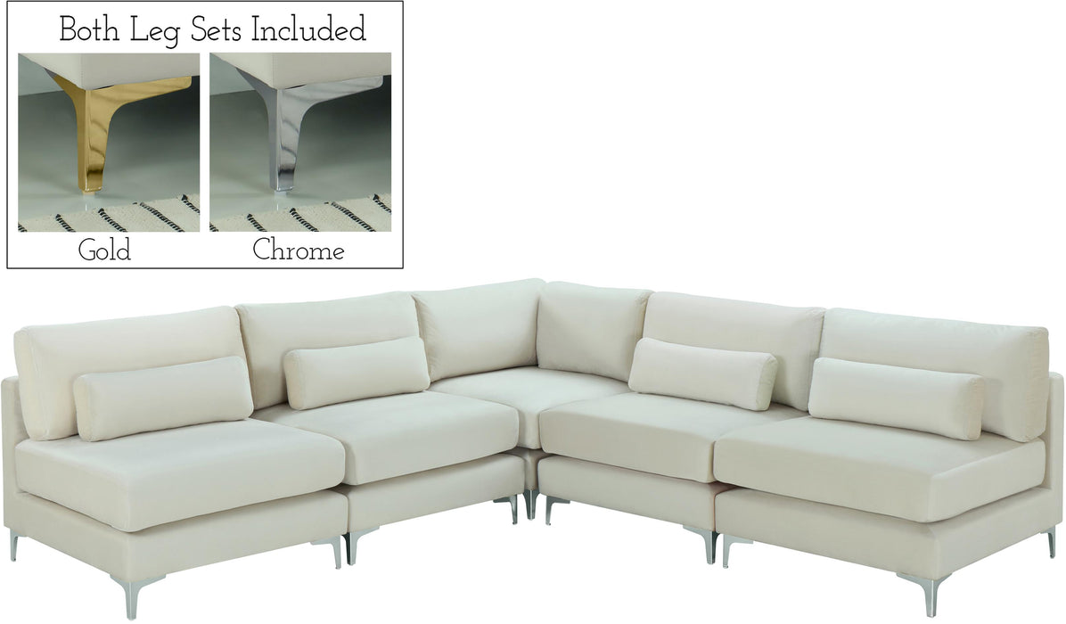 Julia Cream Velvet Modular Sectional (5 Boxes) - Royal Furniture & Gifts (MI) - Multi Location