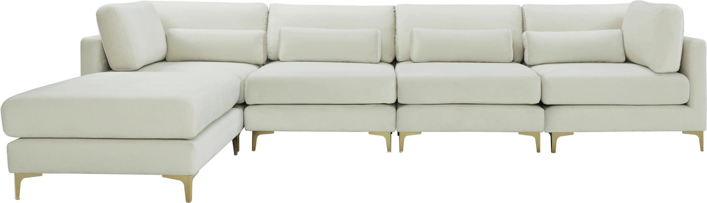Julia Cream Velvet Modular Sectional (5 Boxes) - Royal Furniture & Gifts (MI) - Multi Location