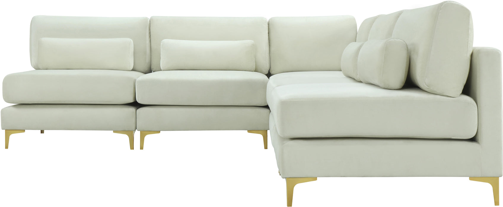 Julia Cream Velvet Modular Sectional (5 Boxes) - Royal Furniture & Gifts (MI) - Multi Location