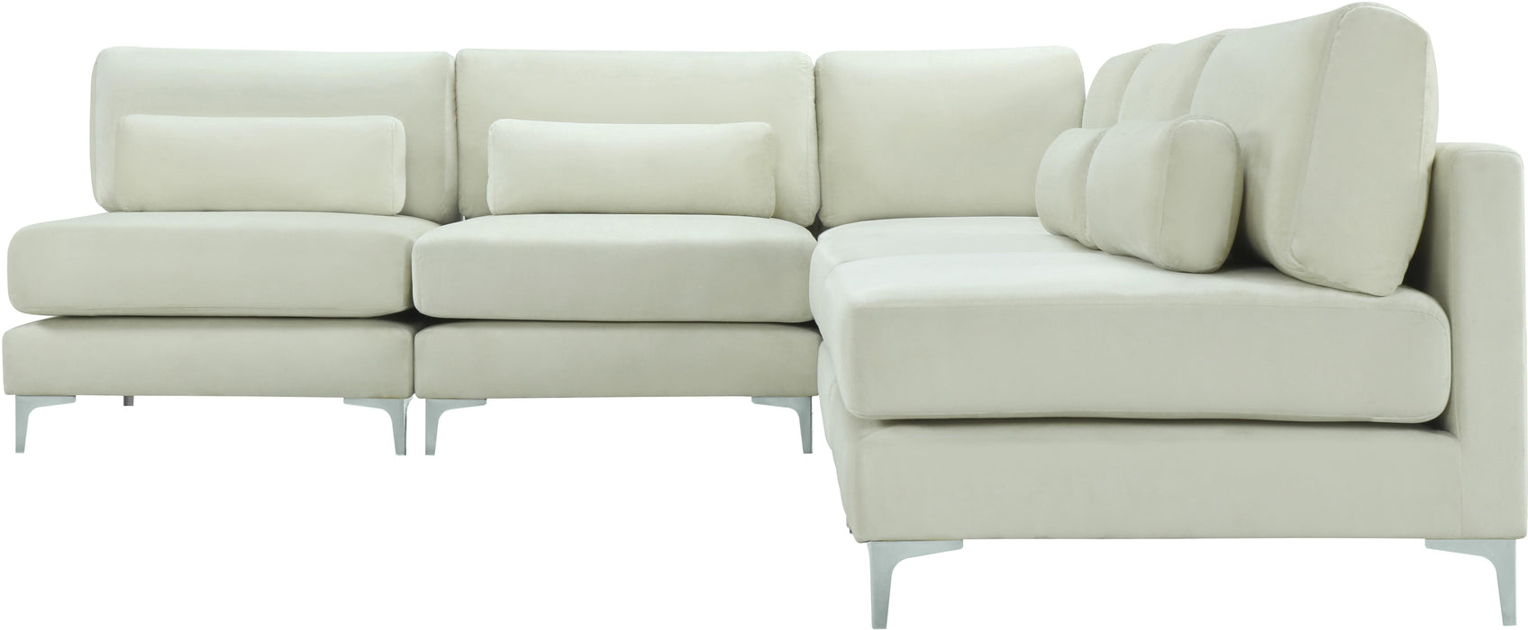 Julia Cream Velvet Modular Sectional (5 Boxes) - Royal Furniture & Gifts (MI) - Multi Location