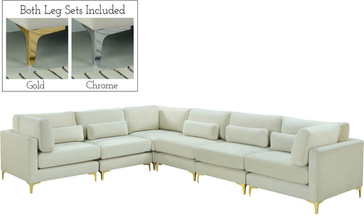 Julia Cream Velvet Modular Sectional (6 Boxes) - Royal Furniture & Gifts (MI) - Multi Location