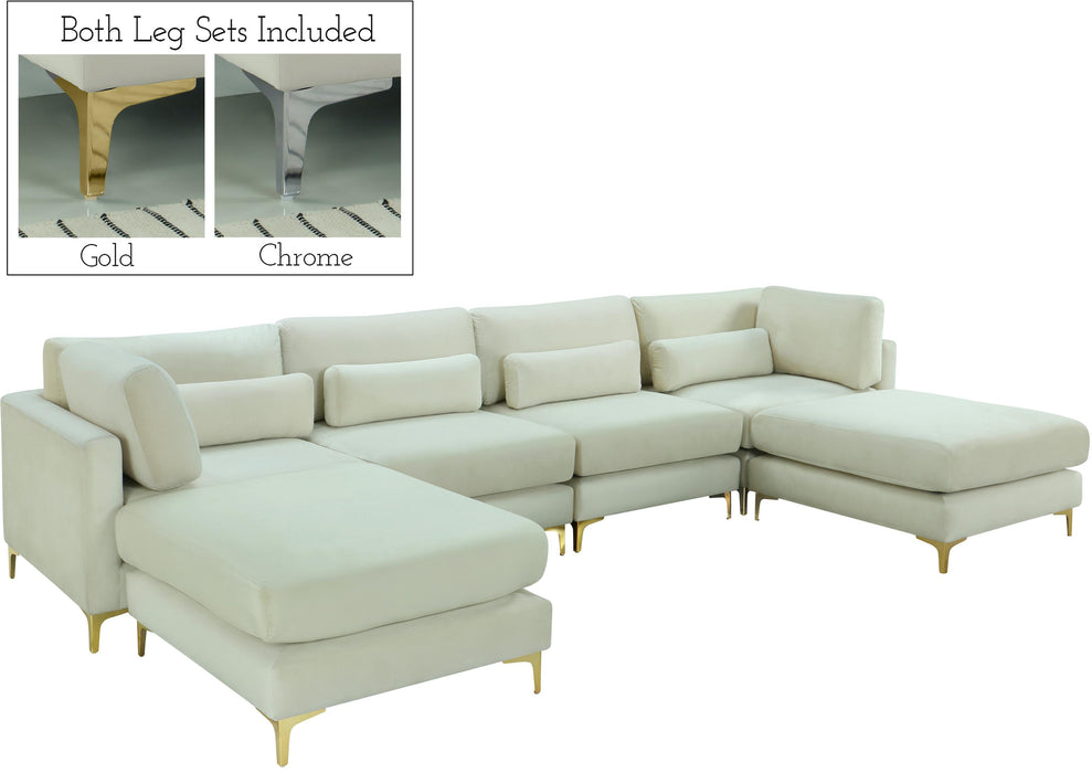 Julia Cream Velvet Modular Sectional (6 Boxes) - Royal Furniture & Gifts (MI) - Multi Location