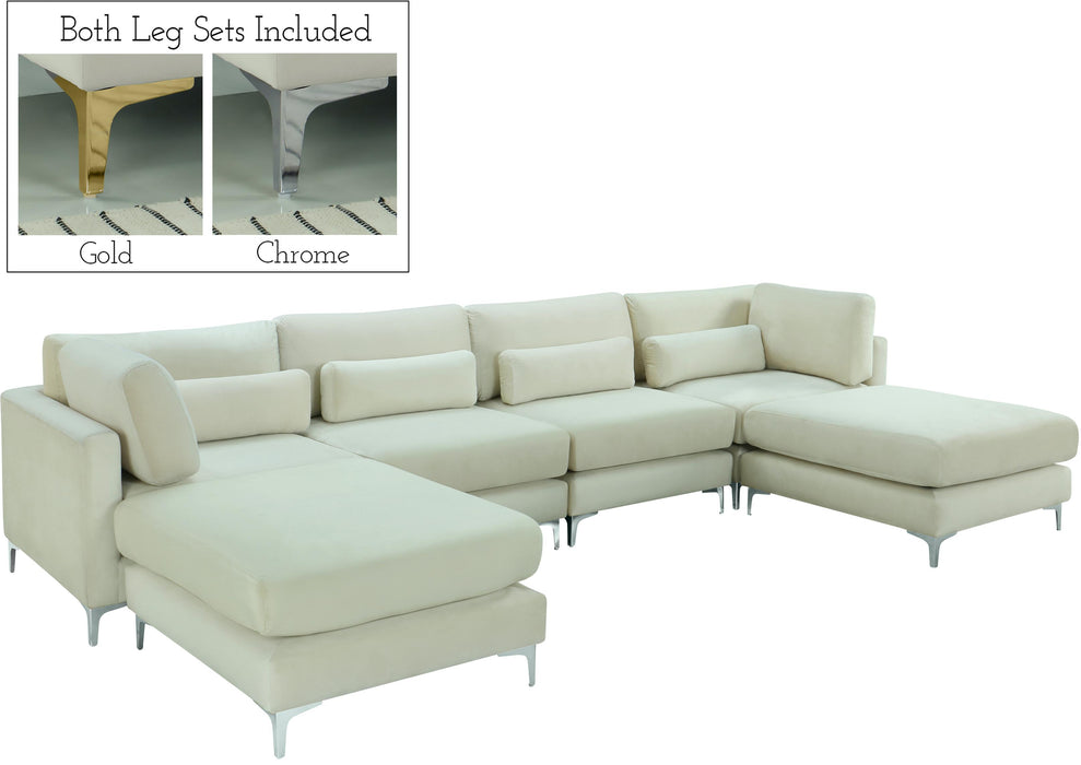 Julia Cream Velvet Modular Sectional (6 Boxes) - Royal Furniture & Gifts (MI) - Multi Location