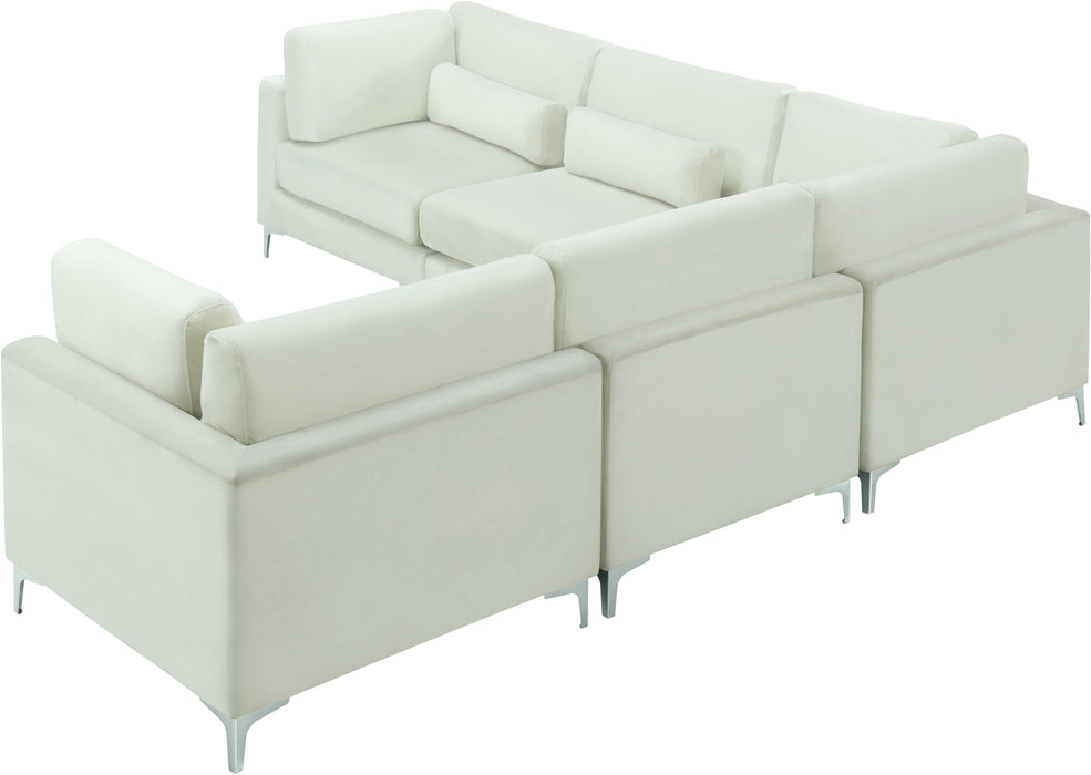 Julia Cream Velvet Modular Sectional (5 Boxes) - Royal Furniture & Gifts (MI) - Multi Location