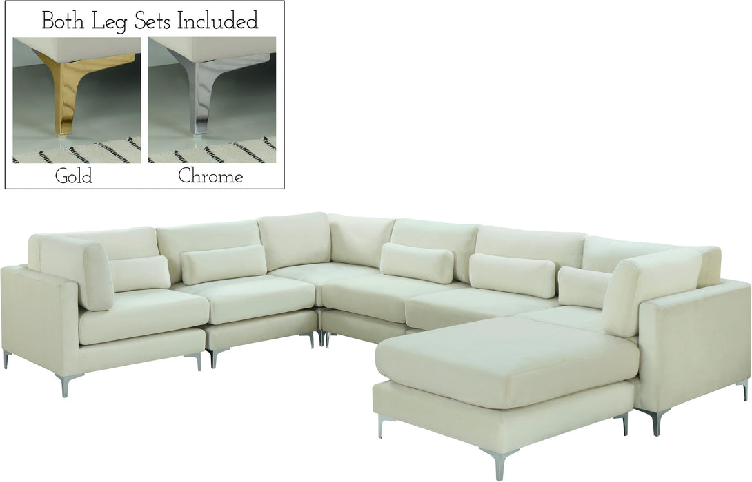 Julia Cream Velvet Modular Sectional (7 Boxes) - Royal Furniture & Gifts (MI) - Multi Location