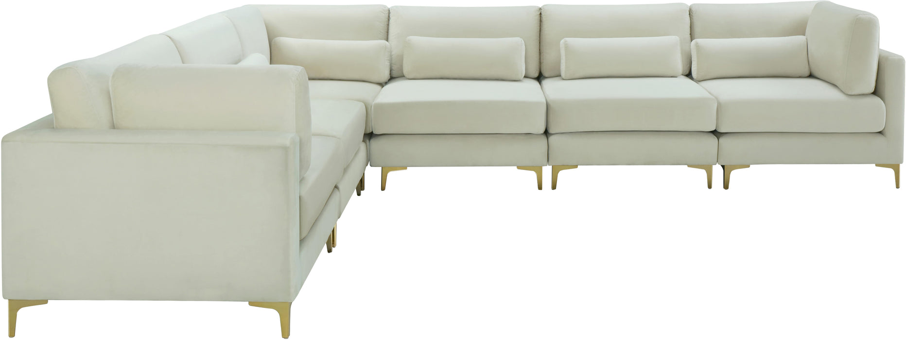 Julia Cream Velvet Modular Sectional (6 Boxes) - Royal Furniture & Gifts (MI) - Multi Location