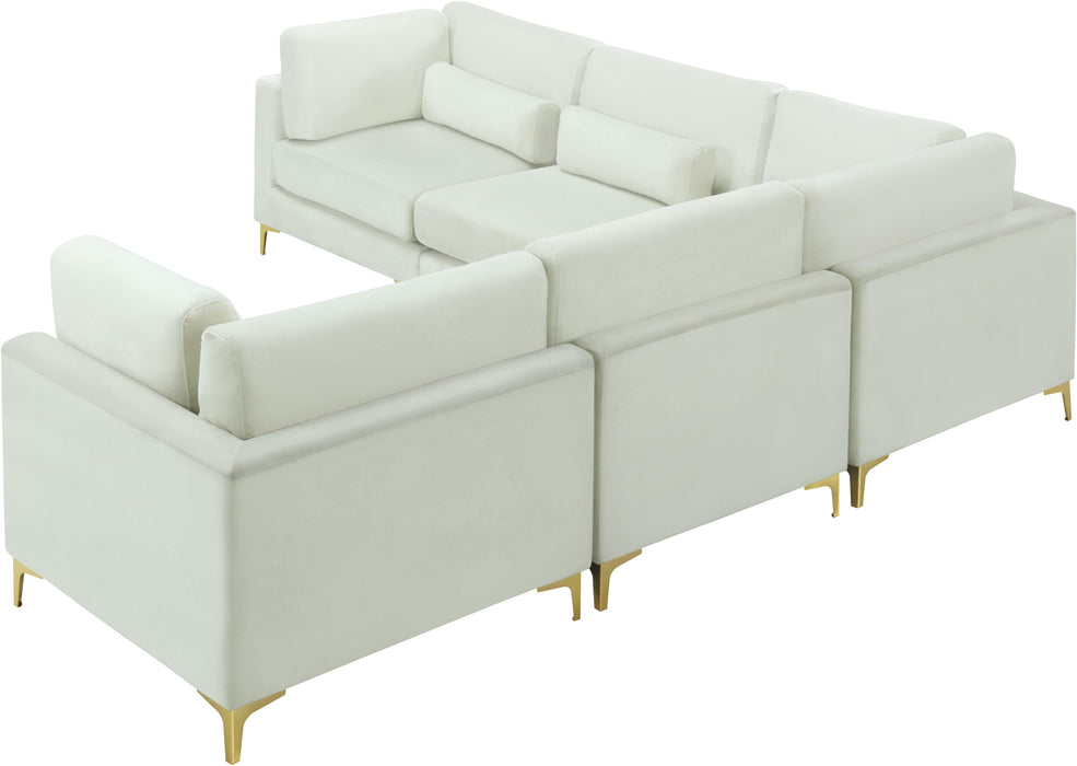 Julia Cream Velvet Modular Sectional (5 Boxes) - Royal Furniture & Gifts (MI) - Multi Location