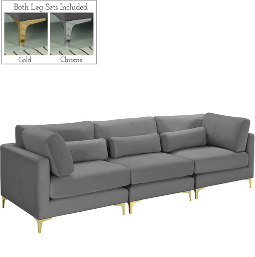 Julia Grey Velvet Modular Sofa (3 Boxes) - Royal Furniture & Gifts (MI) - Multi Location
