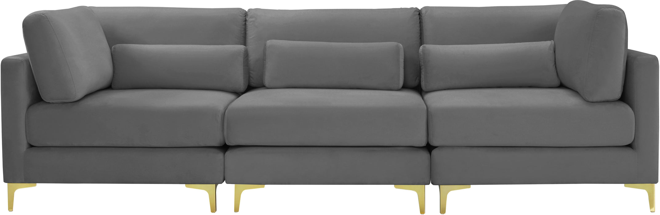 Julia Grey Velvet Modular Sofa (3 Boxes) - Royal Furniture & Gifts (MI) - Multi Location