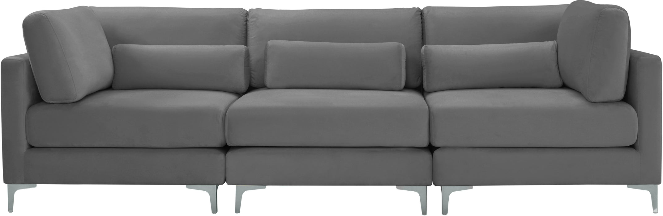 Julia Grey Velvet Modular Sofa (3 Boxes) - Royal Furniture & Gifts (MI) - Multi Location