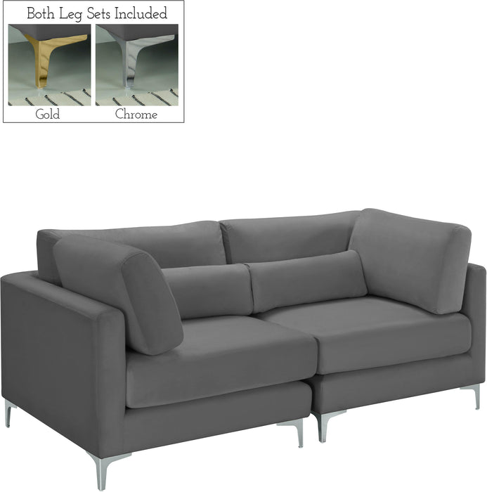 Julia Grey Velvet Modular Sofa - Royal Furniture & Gifts (MI) - Multi Location