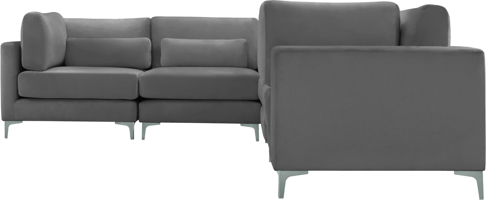 Julia Grey Velvet Modular Sectional (5 Boxes) - Royal Furniture & Gifts (MI) - Multi Location