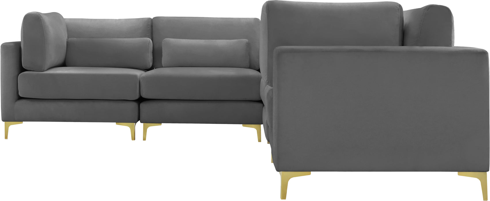 Julia Grey Velvet Modular Sectional (5 Boxes) - Royal Furniture & Gifts (MI) - Multi Location