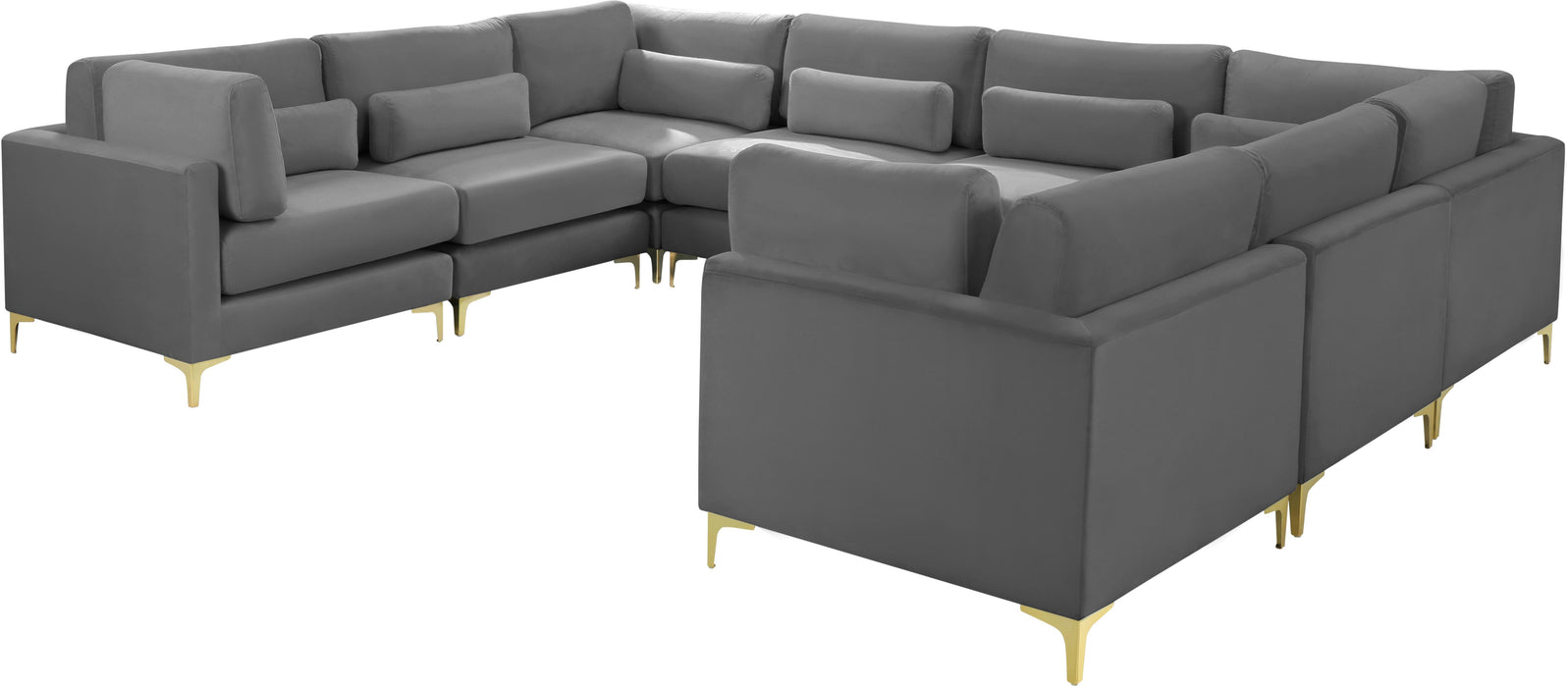 Julia Grey Velvet Modular Sectional (8 Boxes) - Royal Furniture & Gifts (MI) - Multi Location
