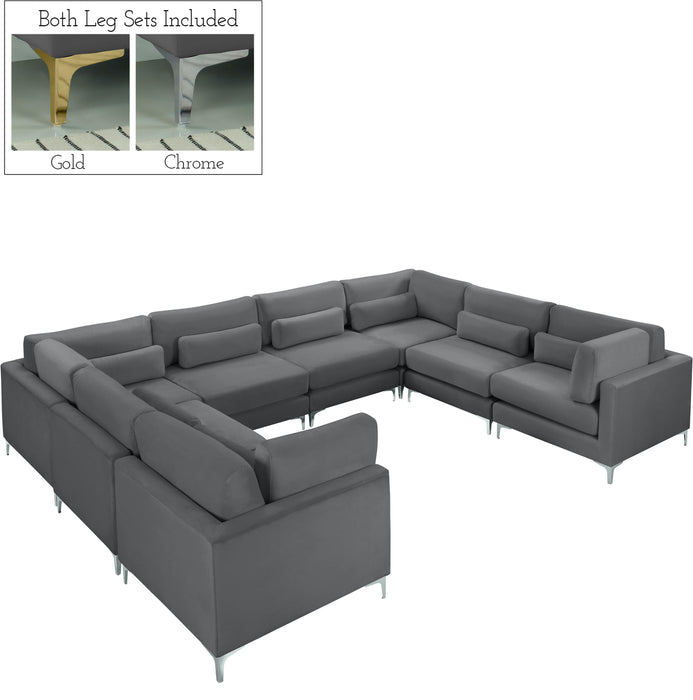 Julia Grey Velvet Modular Sectional (8 Boxes) - Royal Furniture & Gifts (MI) - Multi Location
