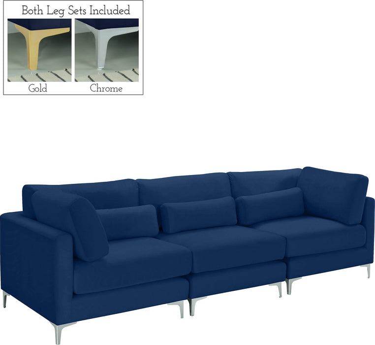 Julia Navy Velvet Modular Sofa (3 Boxes) - Royal Furniture & Gifts (MI) - Multi Location