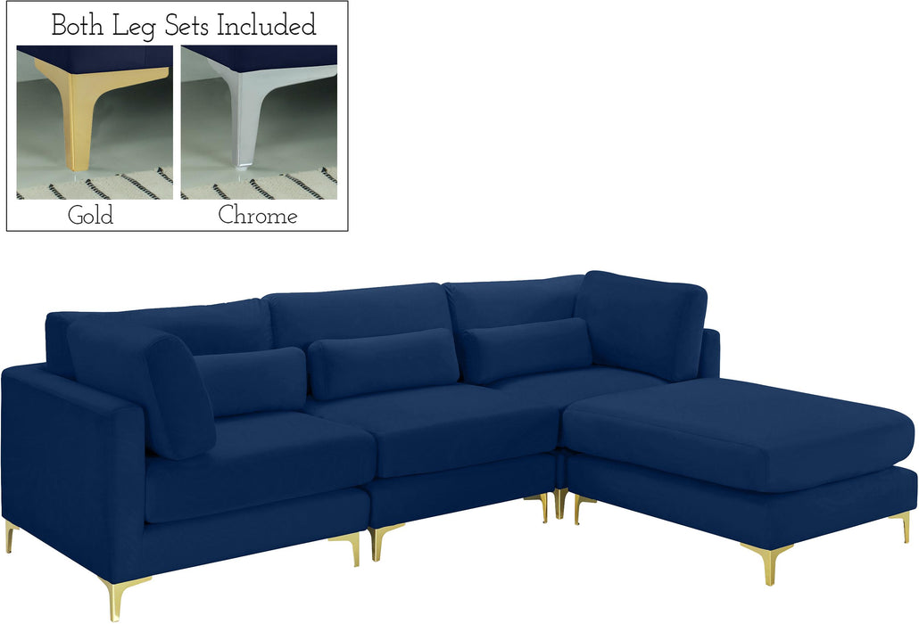 Julia Navy Velvet Modular Sectional (4 Boxes) - Royal Furniture & Gifts (MI) - Multi Location