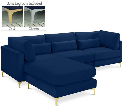Julia Navy Velvet Modular Sectional (4 Boxes) - Royal Furniture & Gifts (MI) - Multi Location