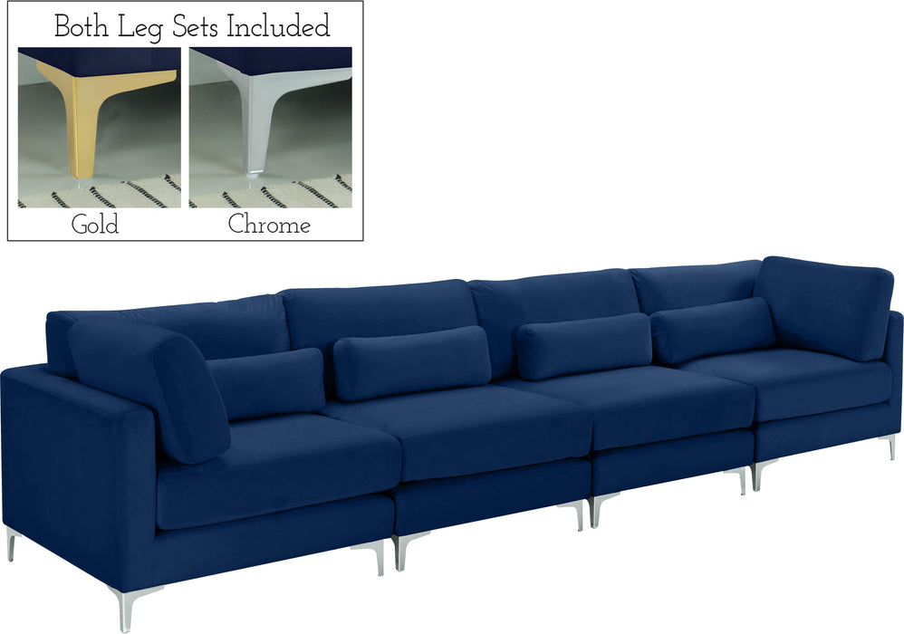 Julia Navy Velvet Modular Sofa (4 Boxes) - Royal Furniture & Gifts (MI) - Multi Location