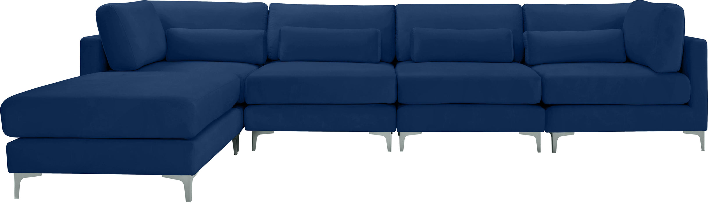 Julia Navy Velvet Modular Sectional (5 Boxes) - Royal Furniture & Gifts (MI) - Multi Location