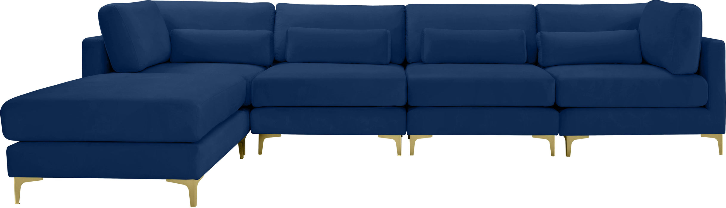 Julia Navy Velvet Modular Sectional (5 Boxes) - Royal Furniture & Gifts (MI) - Multi Location