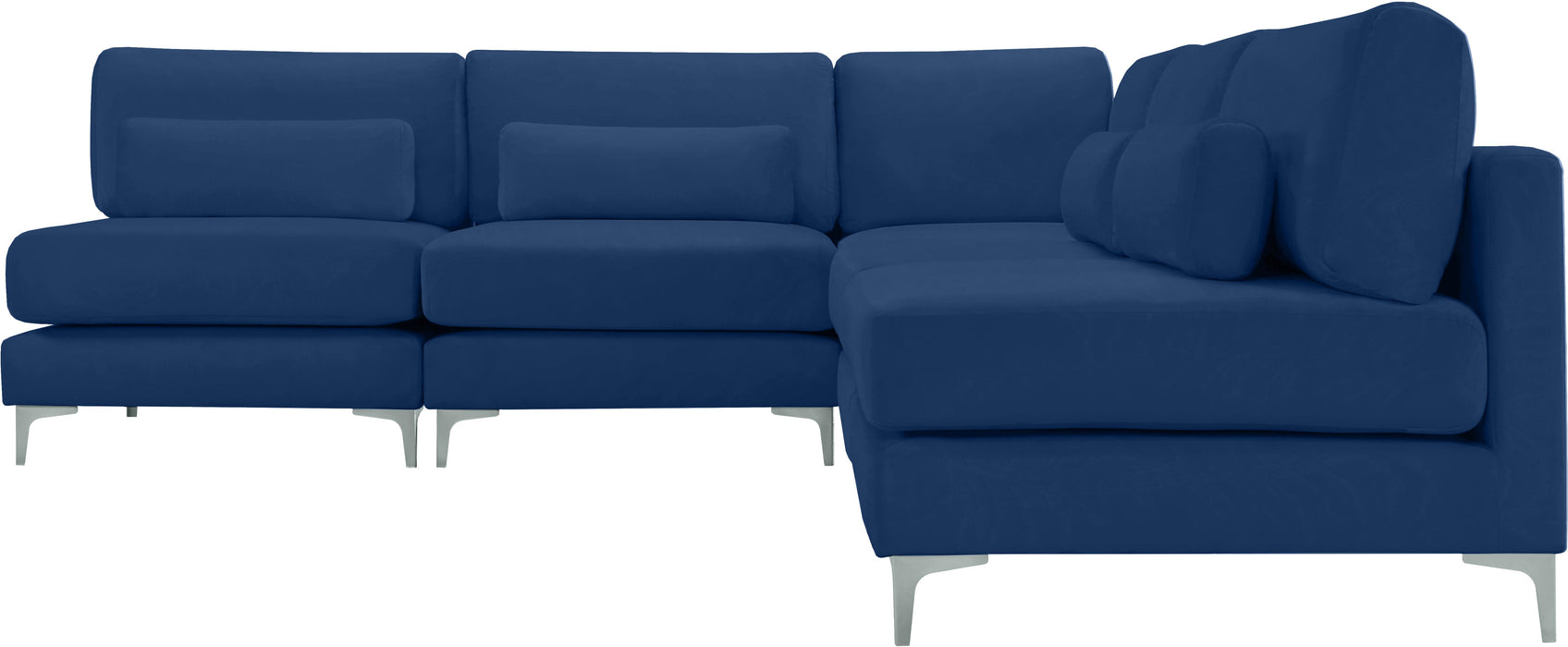 Julia Navy Velvet Modular Sectional (5 Boxes) - Royal Furniture & Gifts (MI) - Multi Location