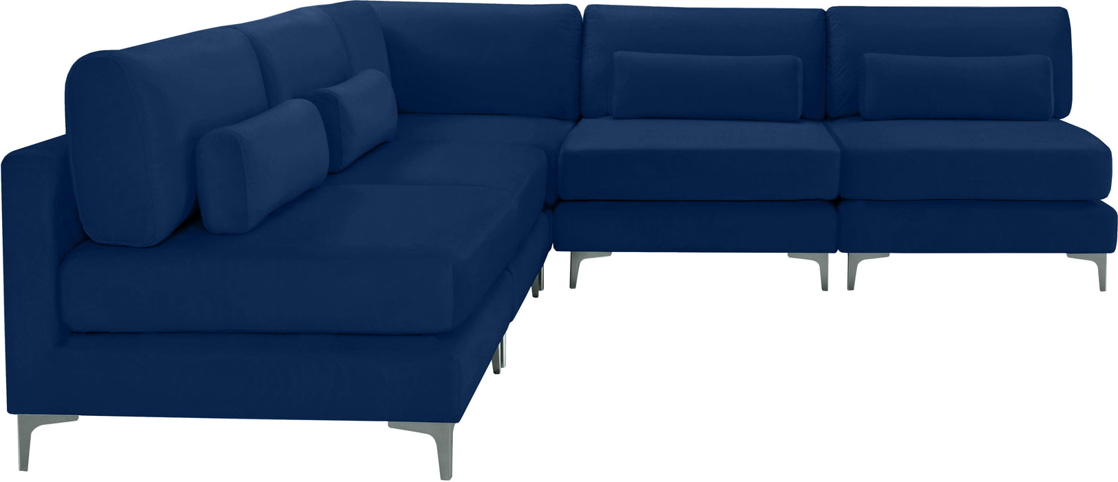 Julia Navy Velvet Modular Sectional (5 Boxes) - Royal Furniture & Gifts (MI) - Multi Location