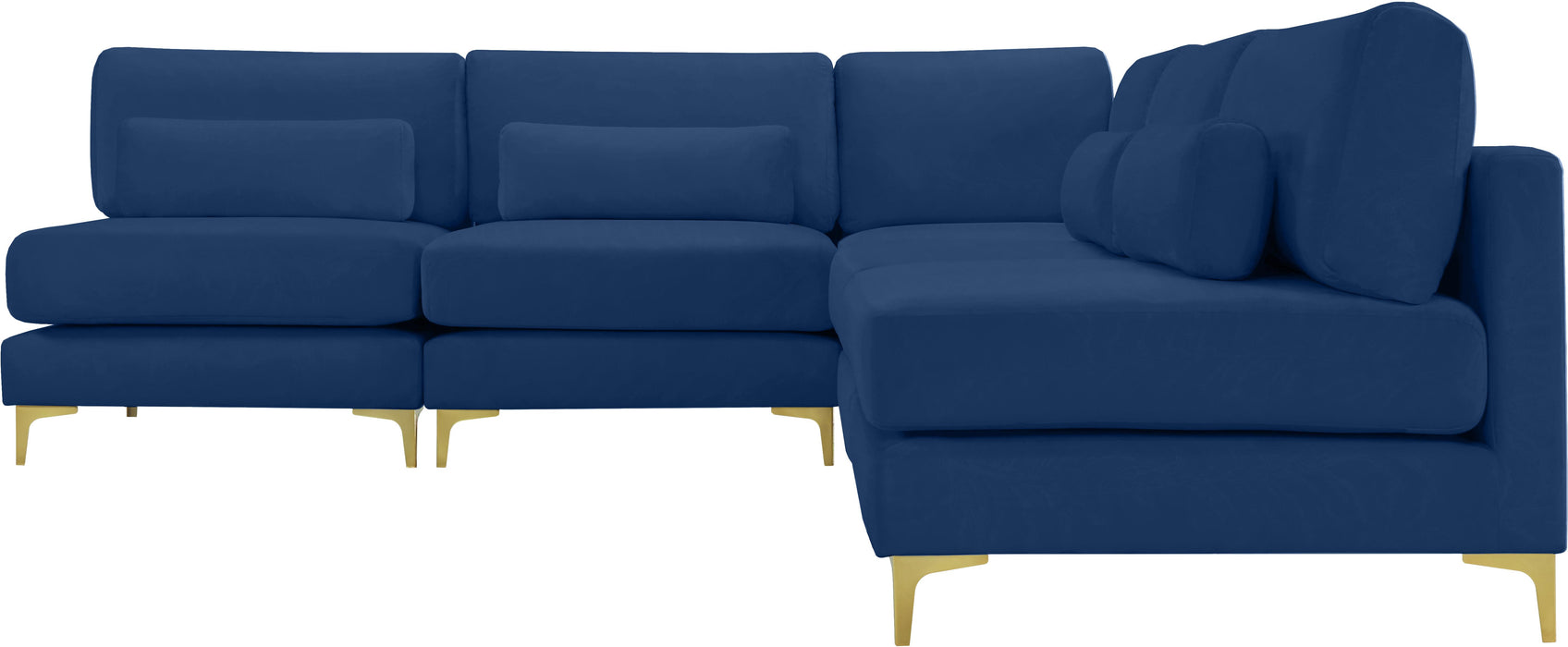 Julia Navy Velvet Modular Sectional (5 Boxes) - Royal Furniture & Gifts (MI) - Multi Location