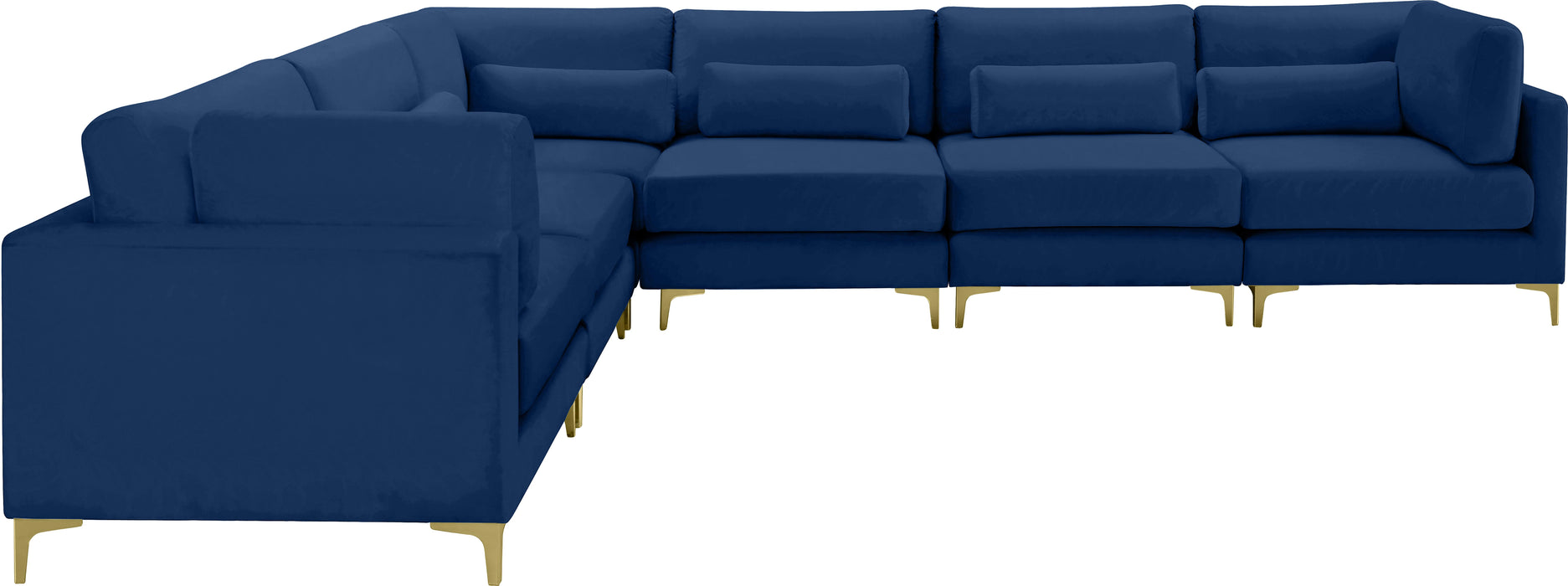 Julia Navy Velvet Modular Sectional (6 Boxes) - Royal Furniture & Gifts (MI) - Multi Location