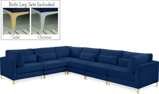 Julia Navy Velvet Modular Sectional (6 Boxes) - Royal Furniture & Gifts (MI) - Multi Location