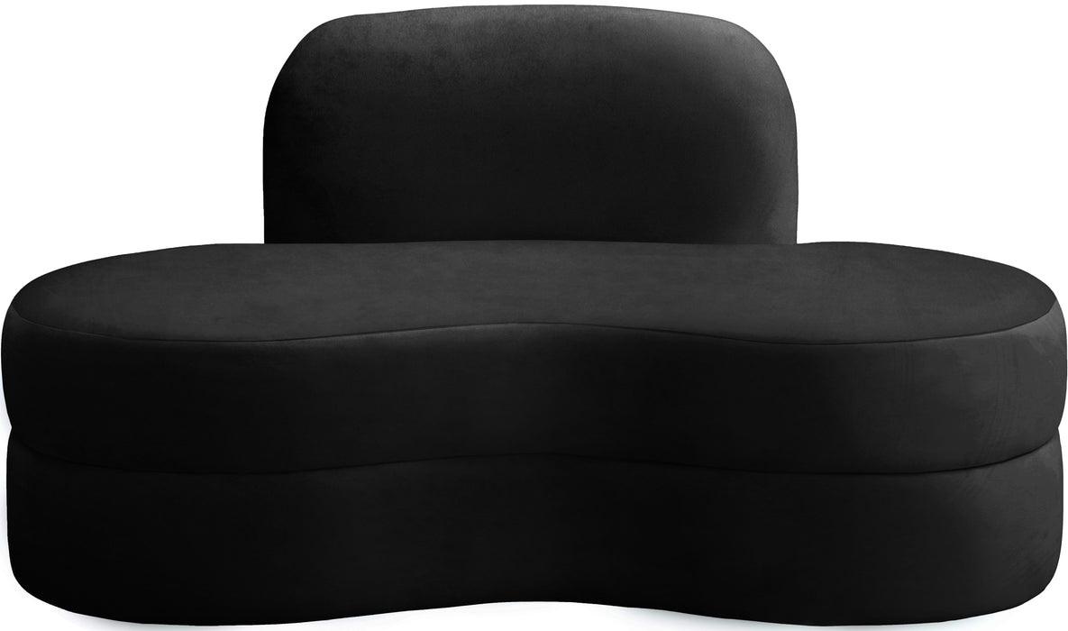 Mitzy Black Velvet Loveseat - Royal Furniture & Gifts (MI) - Multi Location