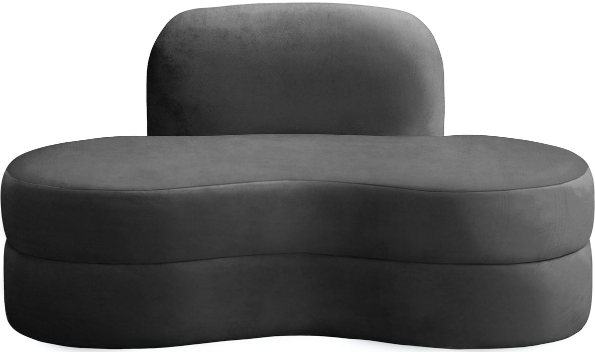 Mitzy Grey Velvet Loveseat - Royal Furniture & Gifts (MI) - Multi Location
