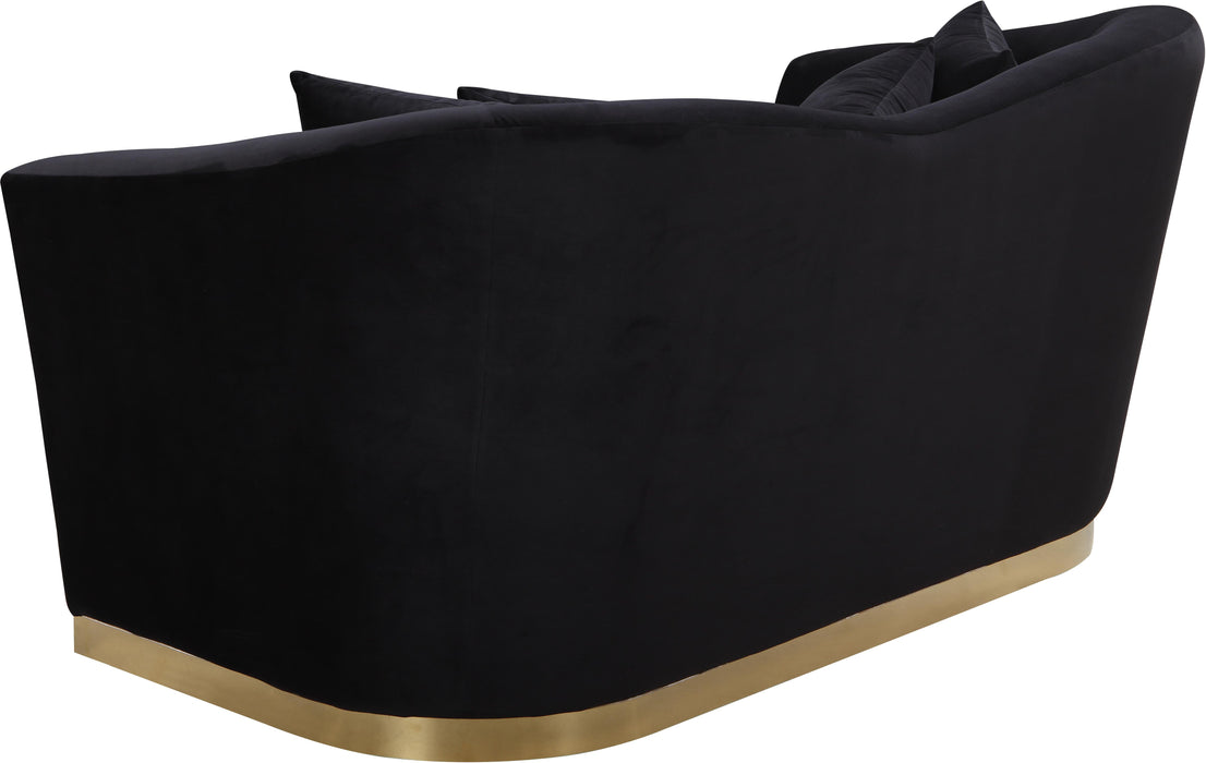 Arabella Black Velvet Loveseat - Royal Furniture & Gifts (MI) - Multi Location