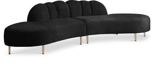 Divine Black Velvet 2pc. Sectional - Royal Furniture & Gifts (MI) - Multi Location