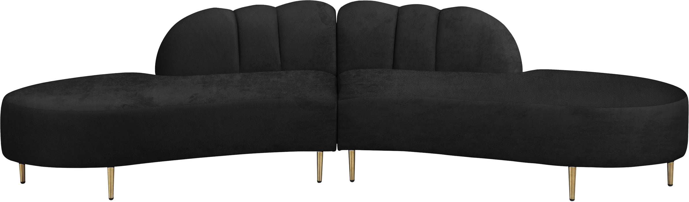 Divine Black Velvet 2pc. Sectional - Royal Furniture & Gifts (MI) - Multi Location