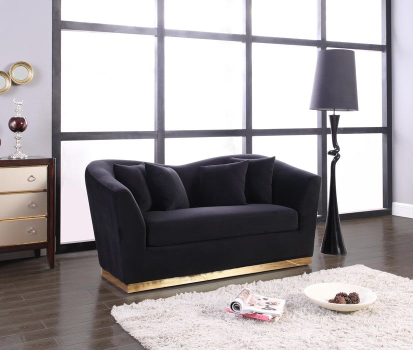 Arabella Black Velvet Loveseat - Royal Furniture & Gifts (MI) - Multi Location