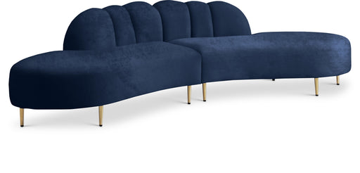 Divine Navy Velvet 2pc. Sectional - Royal Furniture & Gifts (MI) - Multi Location
