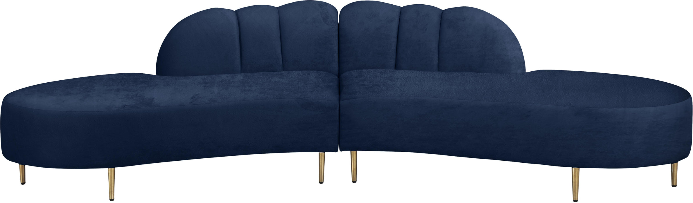 Divine Navy Velvet 2pc. Sectional - Royal Furniture & Gifts (MI) - Multi Location