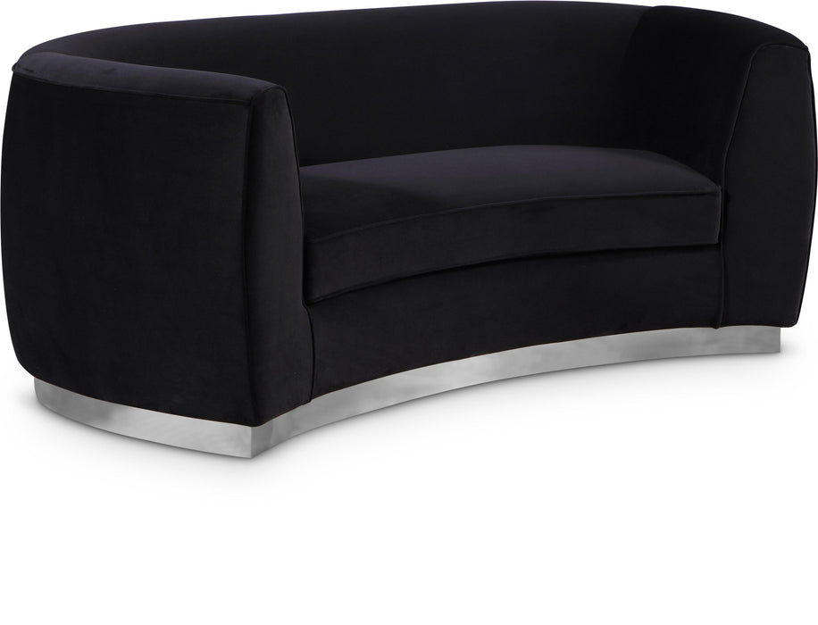 Julian Black Velvet Loveseat - Royal Furniture & Gifts (MI) - Multi Location