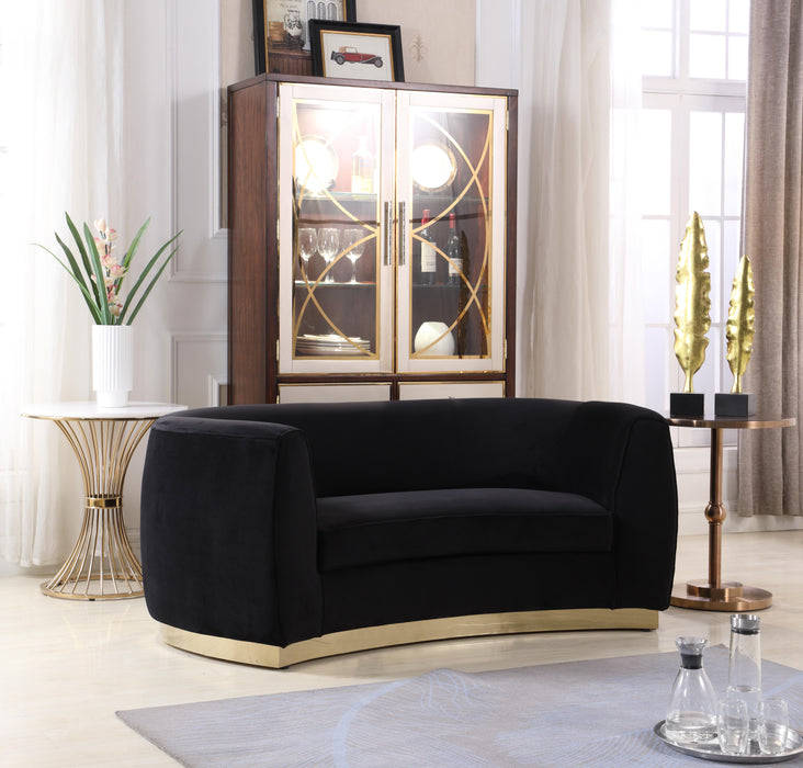 Julian Black Velvet Loveseat - Royal Furniture & Gifts (MI) - Multi Location