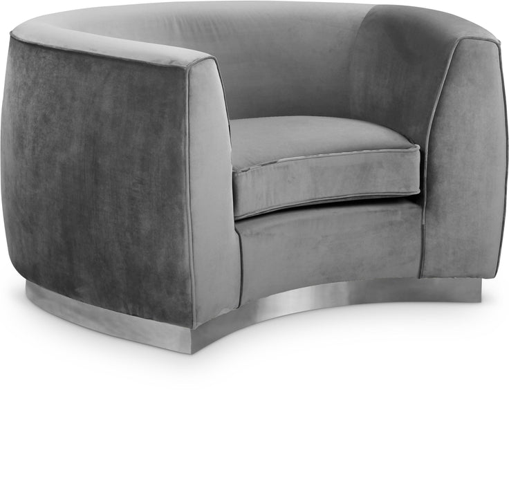 Julian Grey Velvet Chair - Royal Furniture & Gifts (MI) - Multi Location