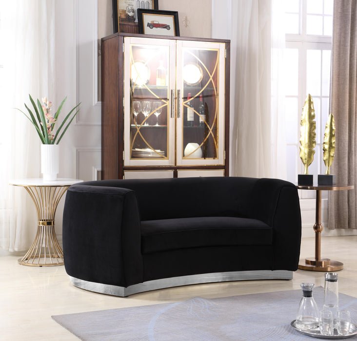 Julian Black Velvet Loveseat - Royal Furniture & Gifts (MI) - Multi Location