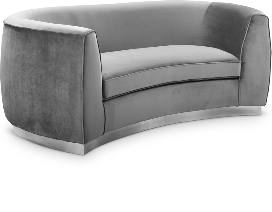 Julian Grey Velvet Loveseat - Royal Furniture & Gifts (MI) - Multi Location