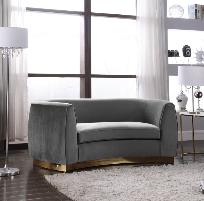 Julian Grey Velvet Loveseat - Royal Furniture & Gifts (MI) - Multi Location