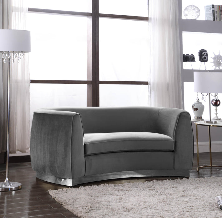 Julian Grey Velvet Loveseat - Royal Furniture & Gifts (MI) - Multi Location