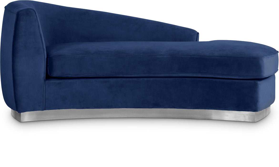 Julian Navy Velvet Chaise - Royal Furniture & Gifts (MI) - Multi Location