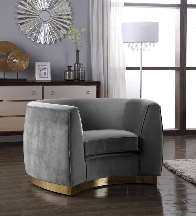 Julian Grey Velvet Chair - Royal Furniture & Gifts (MI) - Multi Location