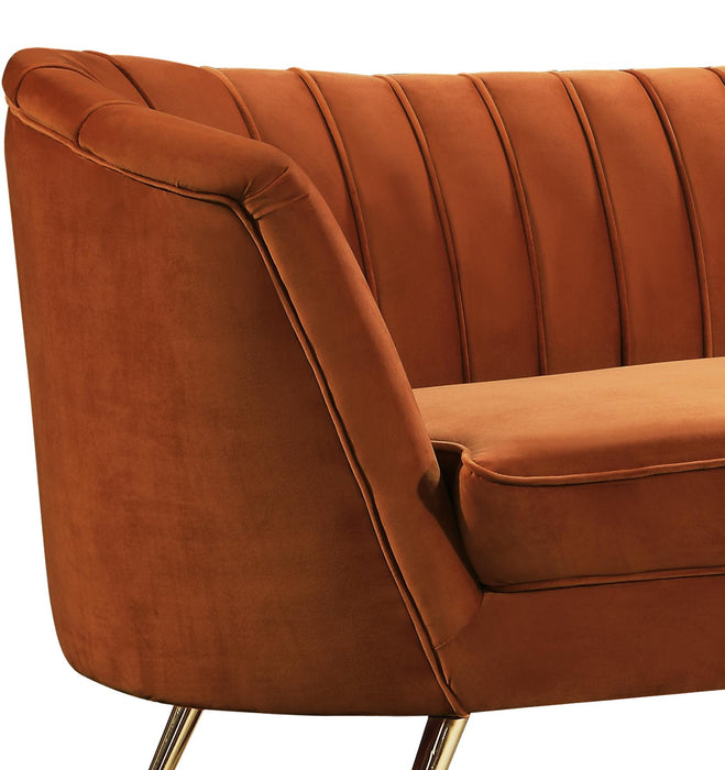 Margo Cognac Velvet Loveseat - Royal Furniture & Gifts (MI) - Multi Location