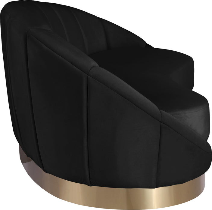 Shelly Black Velvet Chaise - Royal Furniture & Gifts (MI) - Multi Location